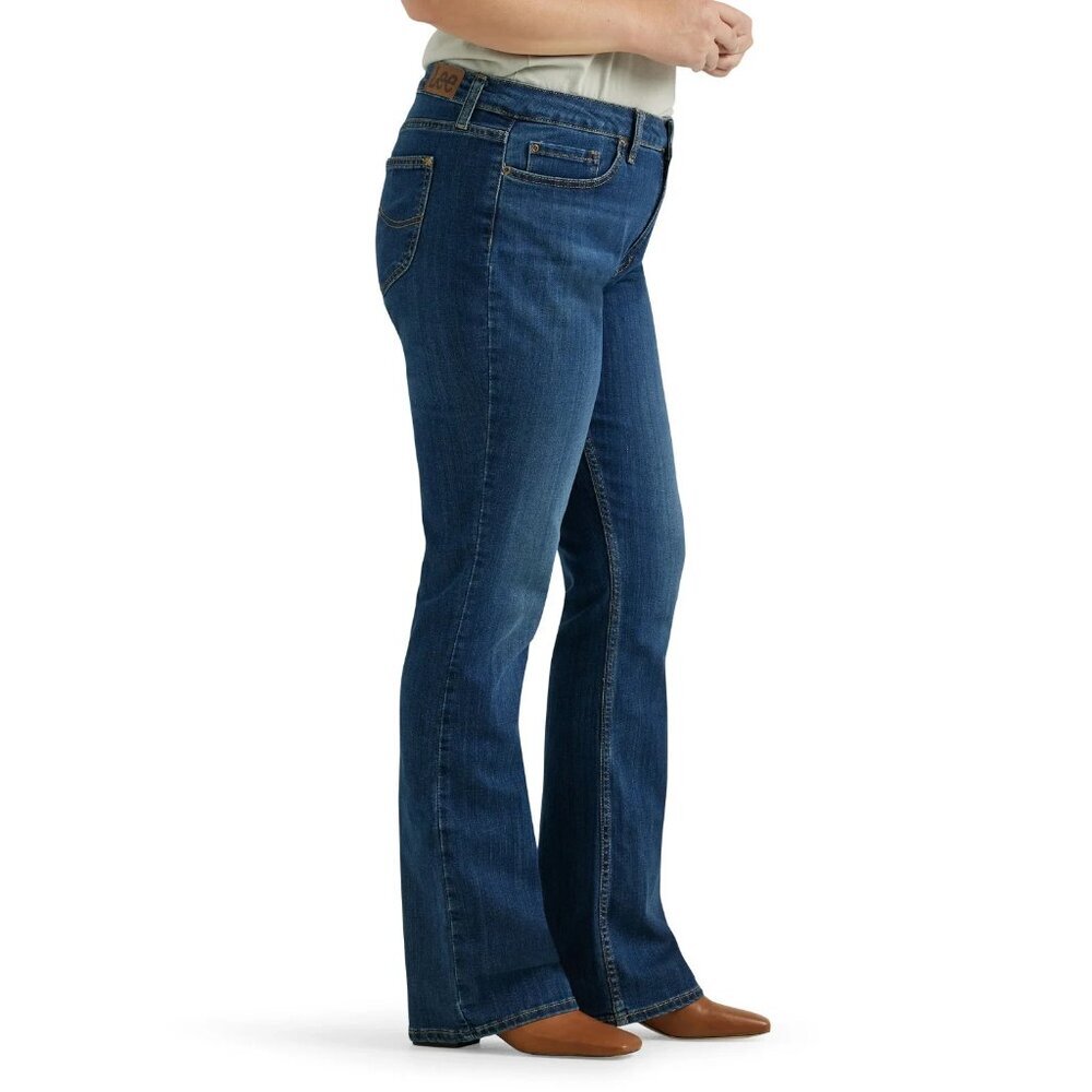 Lee Women's Mid-Rise Bootcut Jean, Size 10, Short, Regular Fit, Medium Wash - Picture 3 of 6